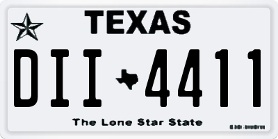 TX license plate DII4411