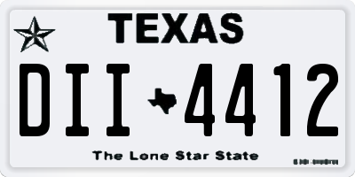 TX license plate DII4412