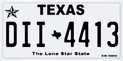 TX license plate DII4413