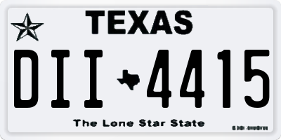 TX license plate DII4415