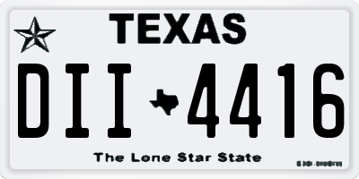 TX license plate DII4416