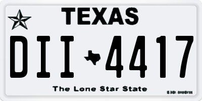 TX license plate DII4417