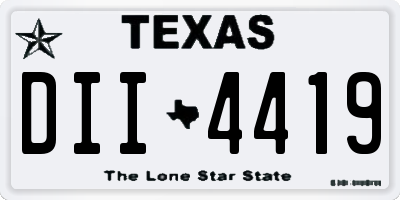 TX license plate DII4419