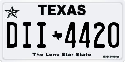 TX license plate DII4420
