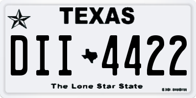 TX license plate DII4422