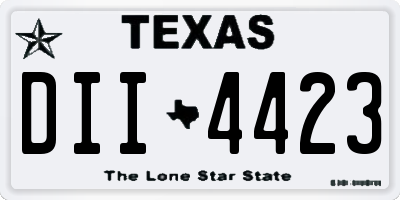 TX license plate DII4423