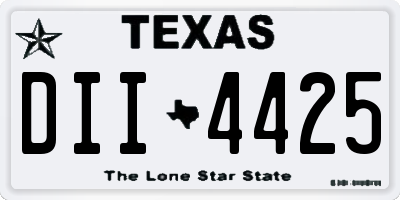 TX license plate DII4425