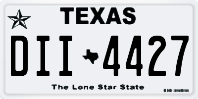 TX license plate DII4427