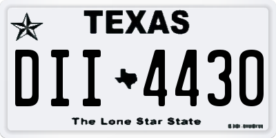 TX license plate DII4430
