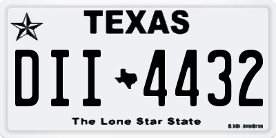 TX license plate DII4432