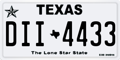 TX license plate DII4433