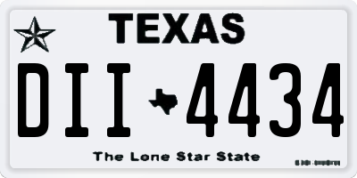 TX license plate DII4434