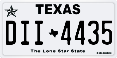 TX license plate DII4435