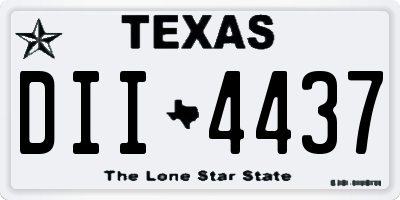 TX license plate DII4437