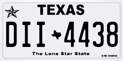 TX license plate DII4438
