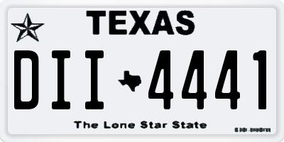 TX license plate DII4441
