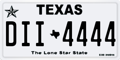 TX license plate DII4444