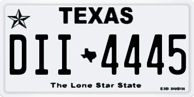 TX license plate DII4445