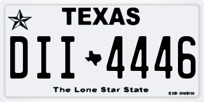TX license plate DII4446