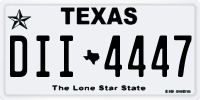 TX license plate DII4447