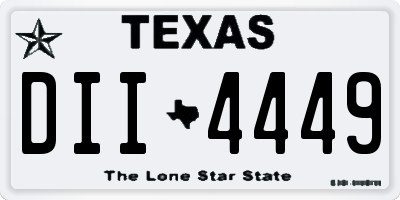 TX license plate DII4449