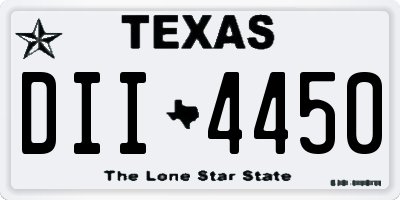 TX license plate DII4450