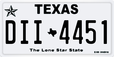 TX license plate DII4451