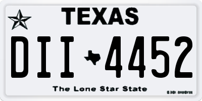 TX license plate DII4452