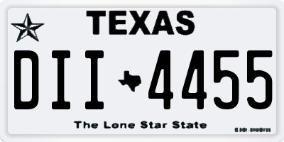 TX license plate DII4455