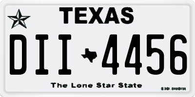 TX license plate DII4456