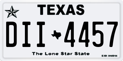 TX license plate DII4457
