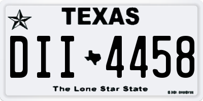 TX license plate DII4458