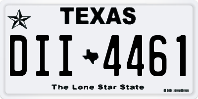 TX license plate DII4461