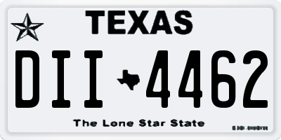 TX license plate DII4462