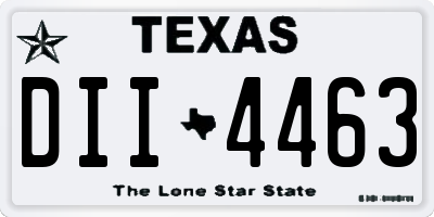 TX license plate DII4463