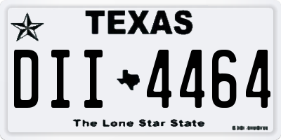TX license plate DII4464