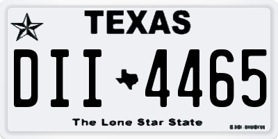 TX license plate DII4465