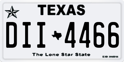 TX license plate DII4466