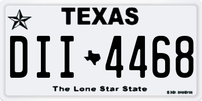 TX license plate DII4468