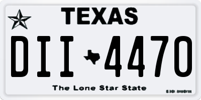 TX license plate DII4470