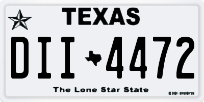 TX license plate DII4472
