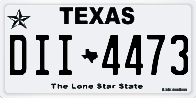 TX license plate DII4473