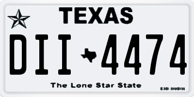 TX license plate DII4474