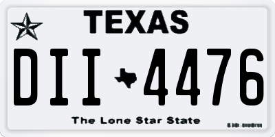 TX license plate DII4476