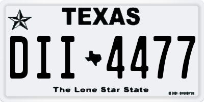 TX license plate DII4477