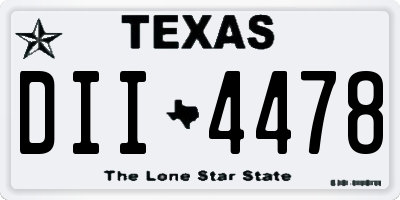 TX license plate DII4478