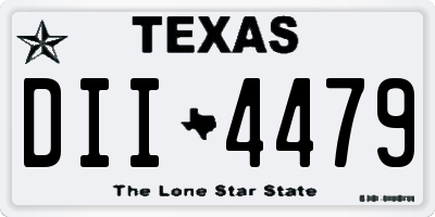 TX license plate DII4479