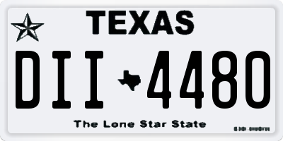 TX license plate DII4480
