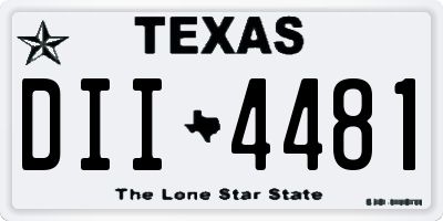 TX license plate DII4481