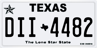 TX license plate DII4482